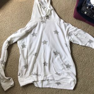 high low sweater with stars